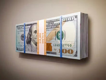 Load image into Gallery viewer, Big New Money Stack 3D ready to  hang wall Sculpture