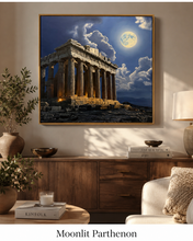 Load image into Gallery viewer, Moonlit Parthenon Fine Art Canvas Print