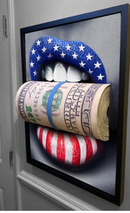 3D PUT YOUR MONEY WHERE YOUR MOUTH IS American Dream EDITION Sculpture
