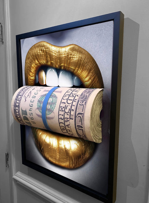 3D PUT YOUR MONEY WHERE YOUR MOUTH IS Gold EDITION Sculpture