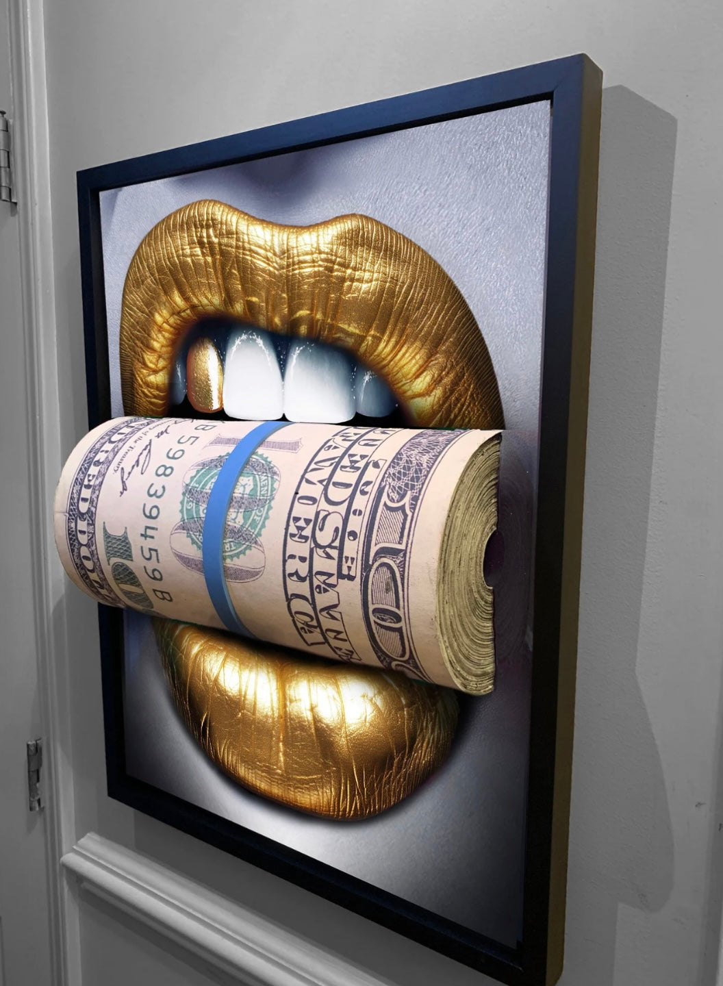 3D PUT YOUR MONEY WHERE YOUR MOUTH IS Gold EDITION Sculpture