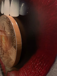 Melting Bitcoin Lips 3D Sculpture